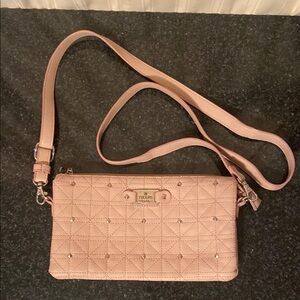 Nicole Miller Pink Quilted Crossbody Bag